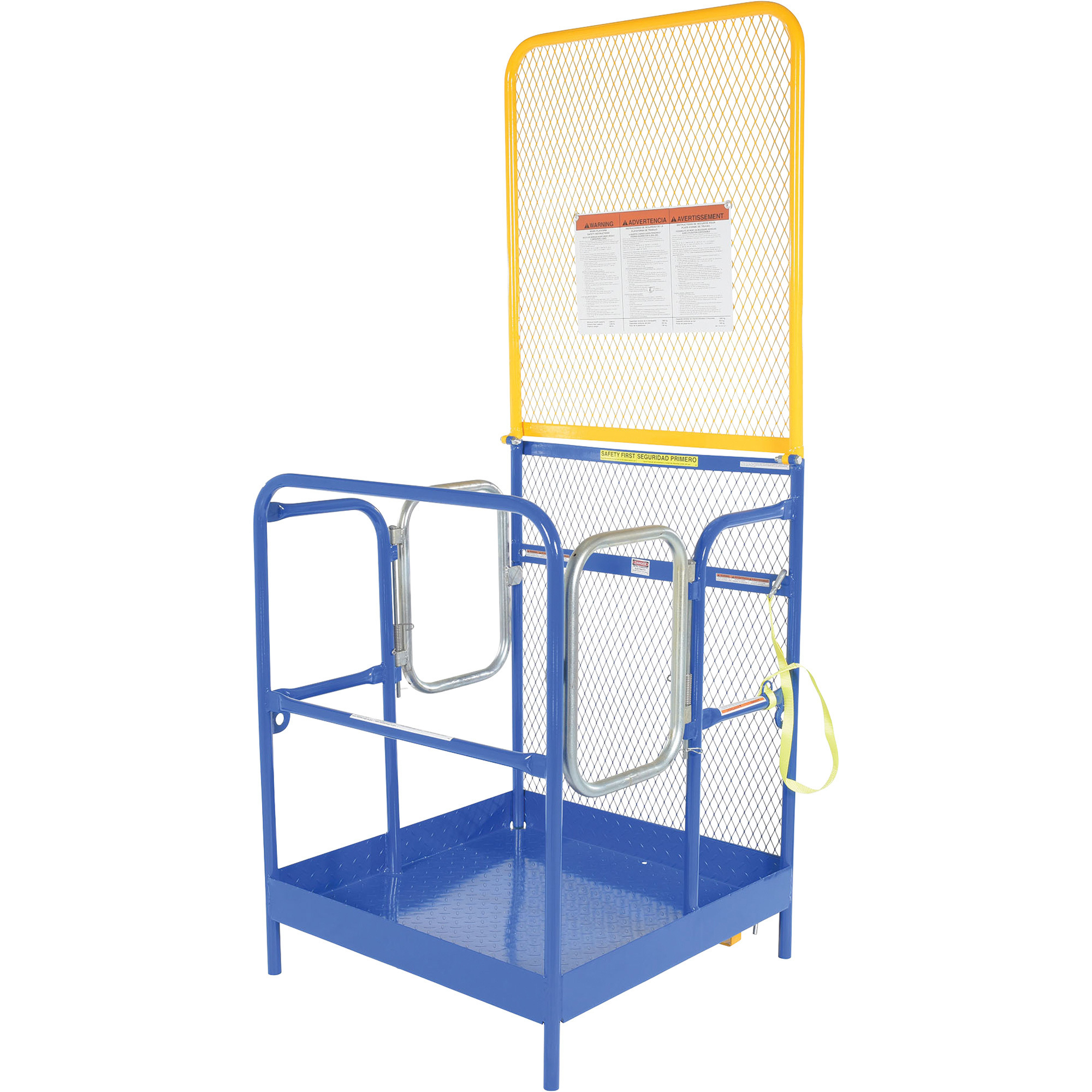 Vestil Fork Truck Work Platform - 36in. x 36in., Dual-Side Entry, 2-Person Capacity, Model# WP-3636-84B-DD